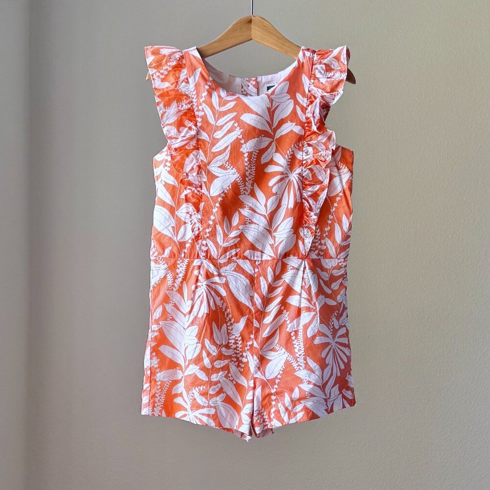 Janie & Jack Aerin Fern‑Print Ruffle Romper • Girls Size 7 • Never Worn • Collab